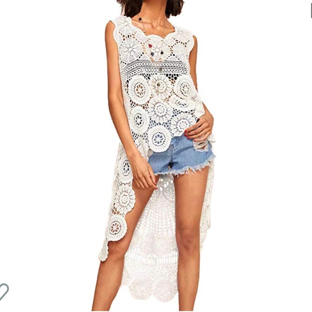 Boho Crochet Beach Coverup